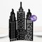 Big Dot of Happiness 3D Nighttime City Skyline Centerpiece Table Decorations, Freestanding New York Party, Prom or Birthday Centerpieces - 8 Count